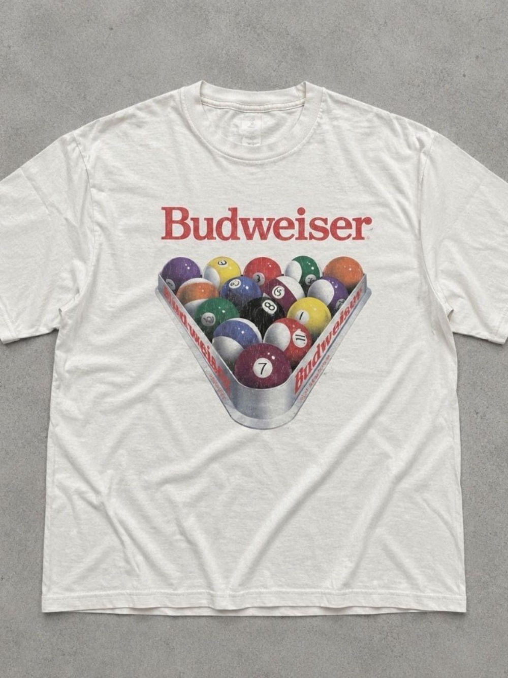 Gildan White Tee with Colorful Pool Ball Graphic - Men